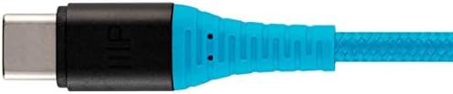 Monoprice Nylon קלוע USB C ל- USB כבל 2.0 - 6 רגל - כחול | סוג C, עמיד, מטען מהיר עבור סמסונג גלקסי S10/ הערה 8, LG V20 ו- - Series Atlasflex